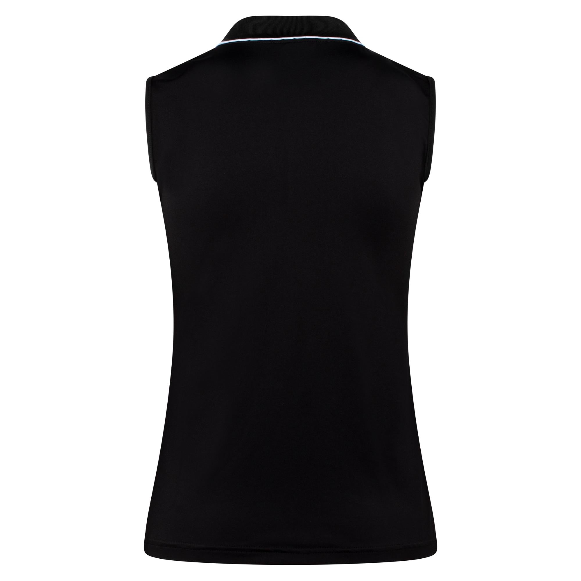 Daily Sports Track Ladies Sleeveless Golf Polo Shirt Black